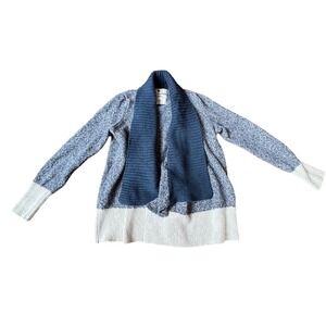 Abercrombie Kids Sweater Cardigan Scarf Set Marled Blue Cream Size 9 10